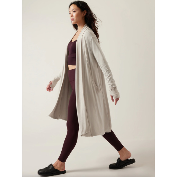 Athleta Sweaters - ATHLETA Pranayama Long Wrap Abalone Grey Cream {Q43}